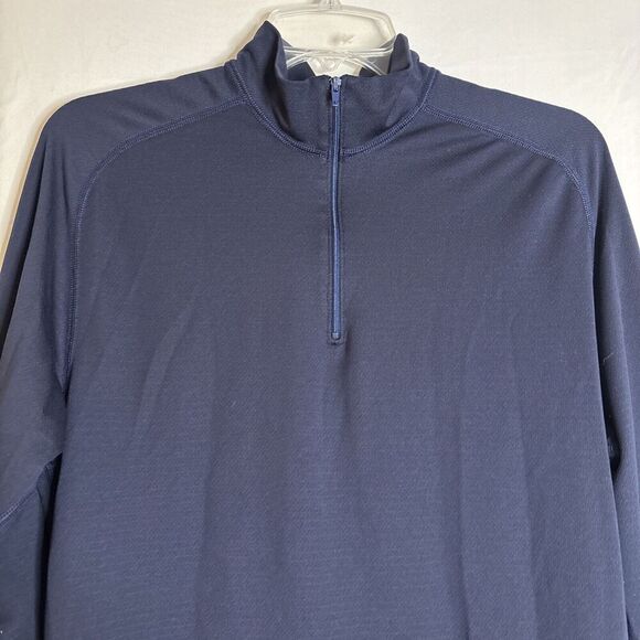 Pearl Izumi Vintage Navy Blue X-Static 1/4 Zip Long Sleeve Pullover Men's Large - Picture 2 of 14